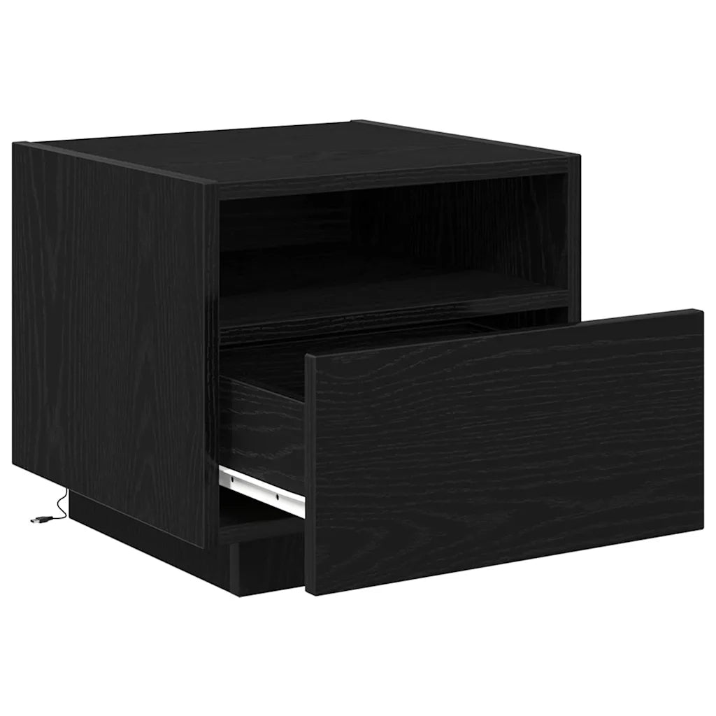 Armadio da Notte con cassetto 2 pcs Rovere Nero 40 x 39 x 37 cm 863071