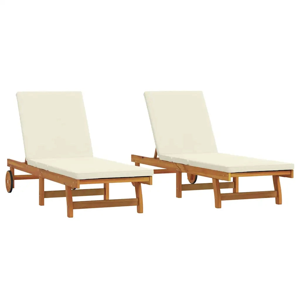 Lettino da sole 2 pcs Marrone 65 x 199 x 84 cm 3325194