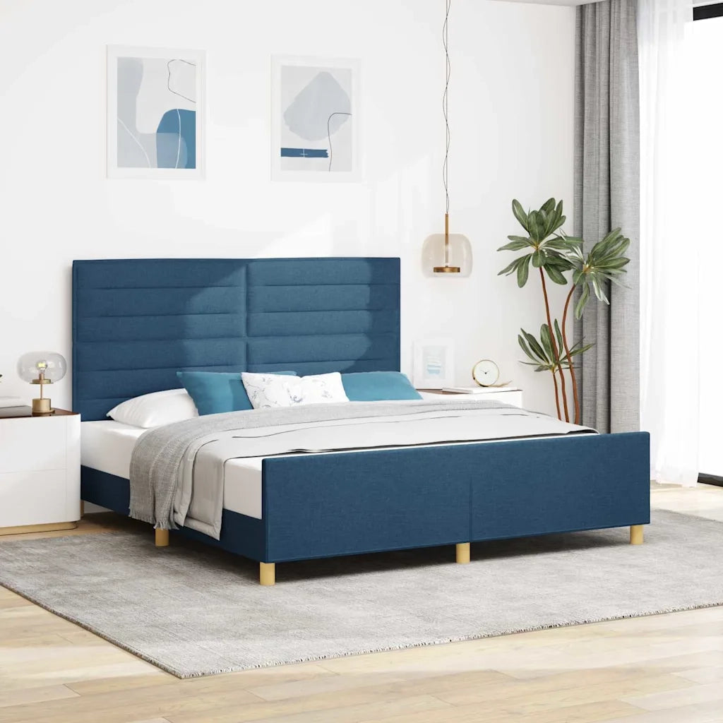 Struttura del letto con testiera Blu 180 x 200 cm Tessuto 3344675