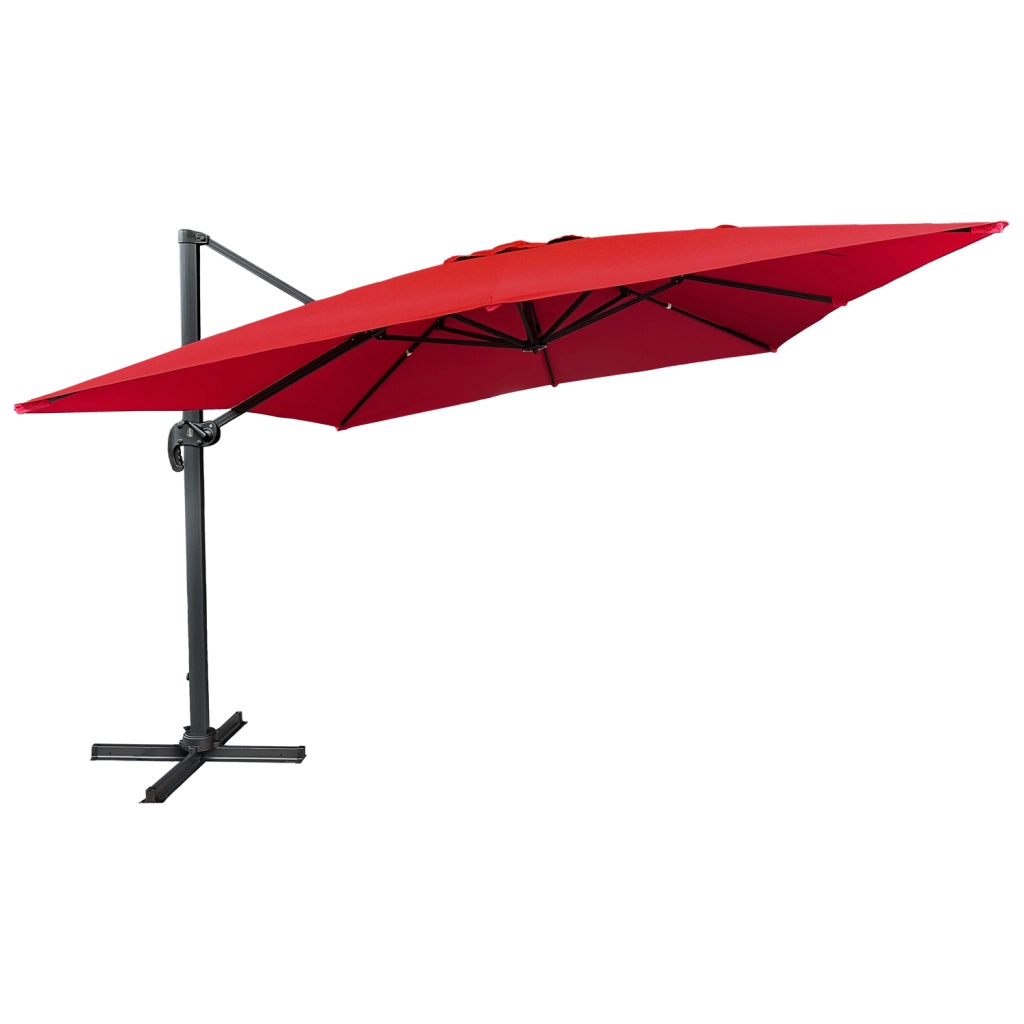 Ombrellone quadrato MOLOKAI 3x3m rosso + copertura