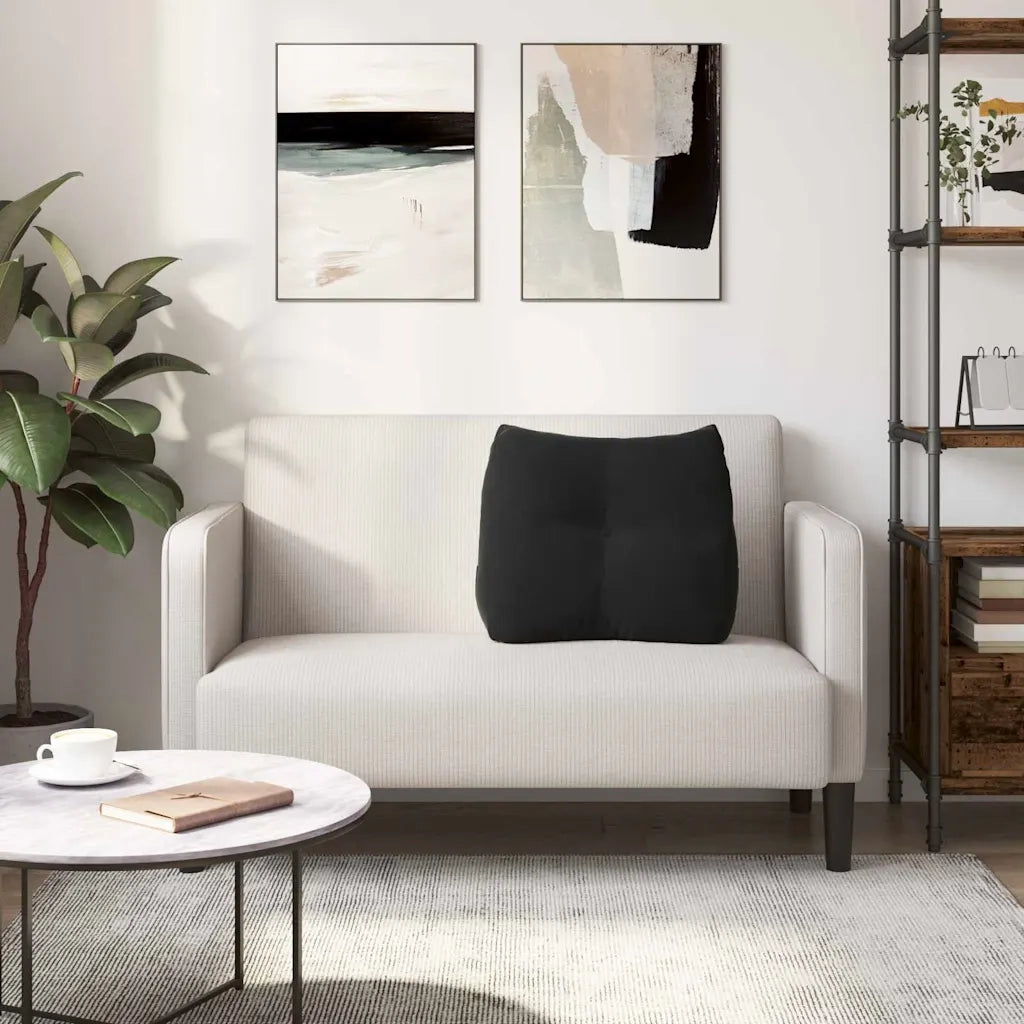Cuscino per Schiena Nero 60 x 24 x 50 cm Velluto 42014406