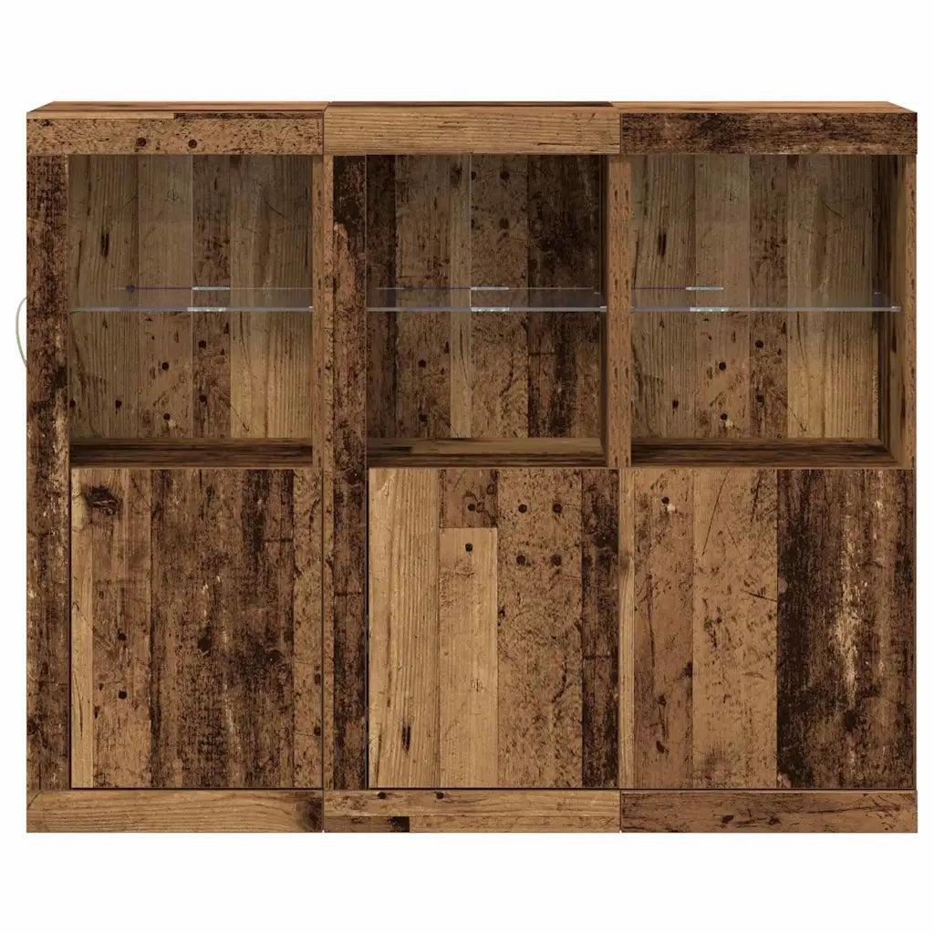 Madia LED 3 pcs Legno vecchio 123 x 37 x 100 cm 3333117