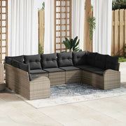 Set Divano da Giardino con cuscino 9 pcs Grigio polyrattan 3354868