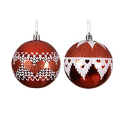 Pallina plastica rosso d8cm c/decorazioni ass