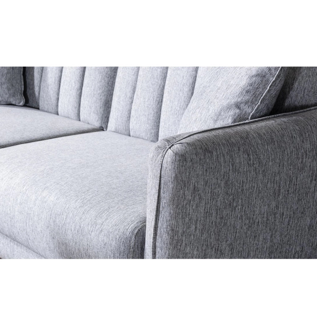 Divano letto a 3 posti in tessuto "Aqua" 205 x 85 x 85 cm - Grigio