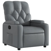 Poltrona | Sedia Relax Reclinabile Grigia in Similpelle