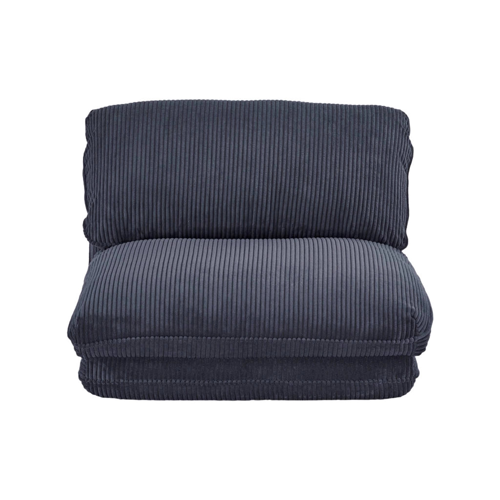 Poltrona letto convertibile velluto a coste grosse coste, blu scuro