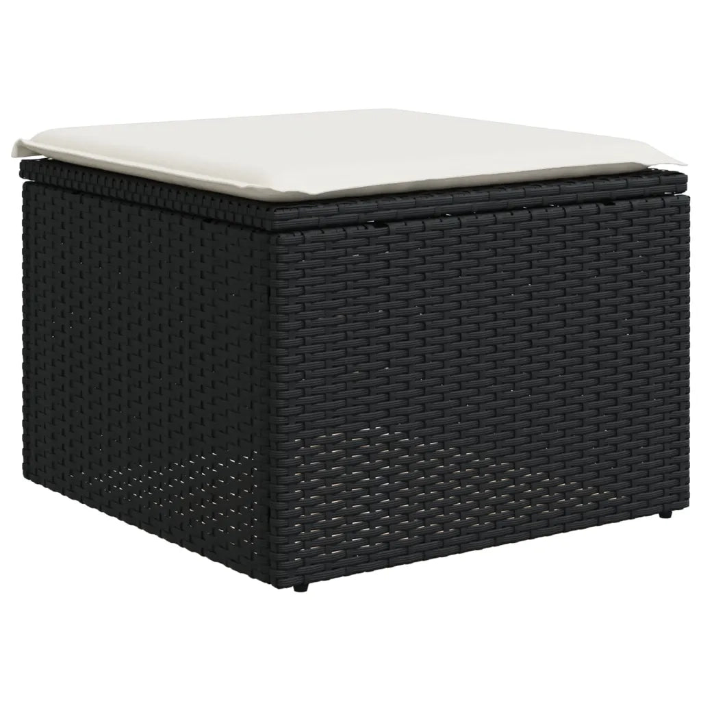 Set Divani da Giardino 9 pz con Cuscini Nero in Polyrattan 3226399