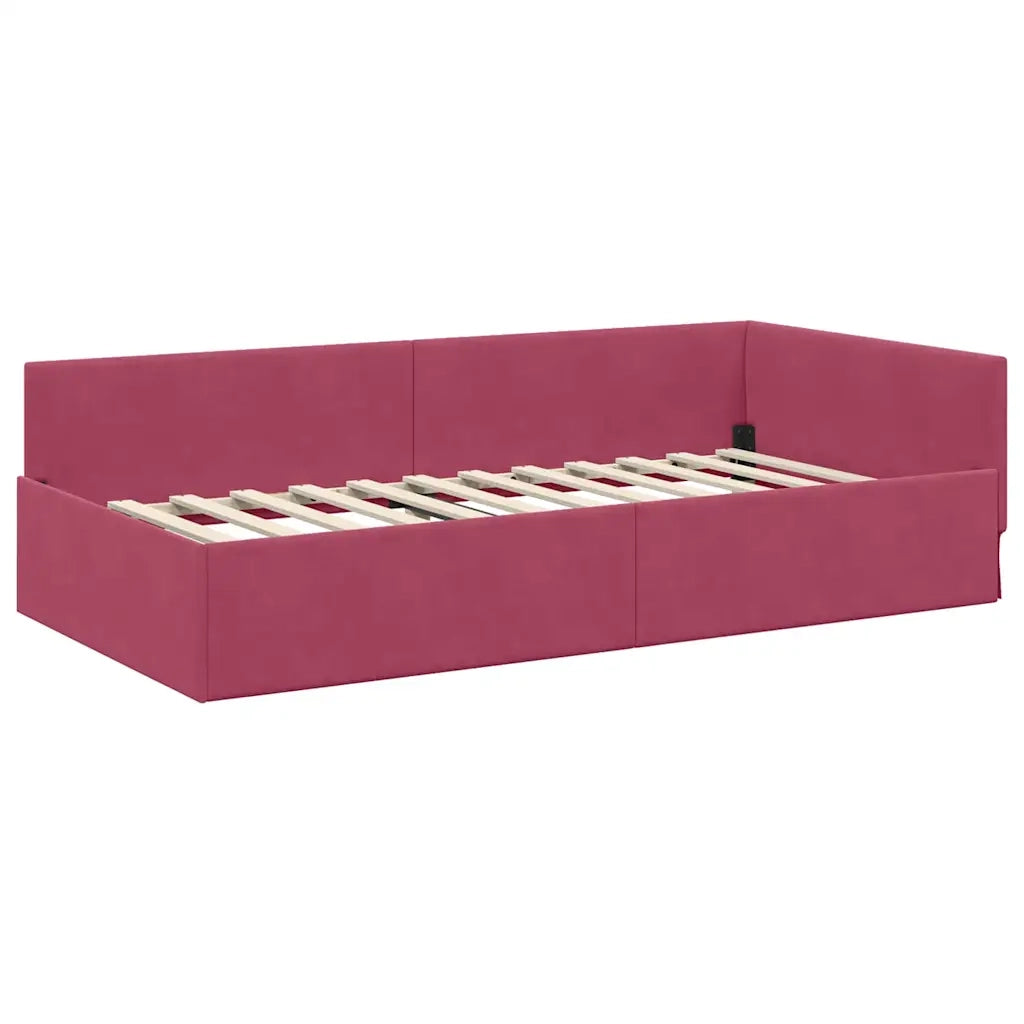 Struttura Letto Angolare con Materasso 2 pcs Verde Velluto