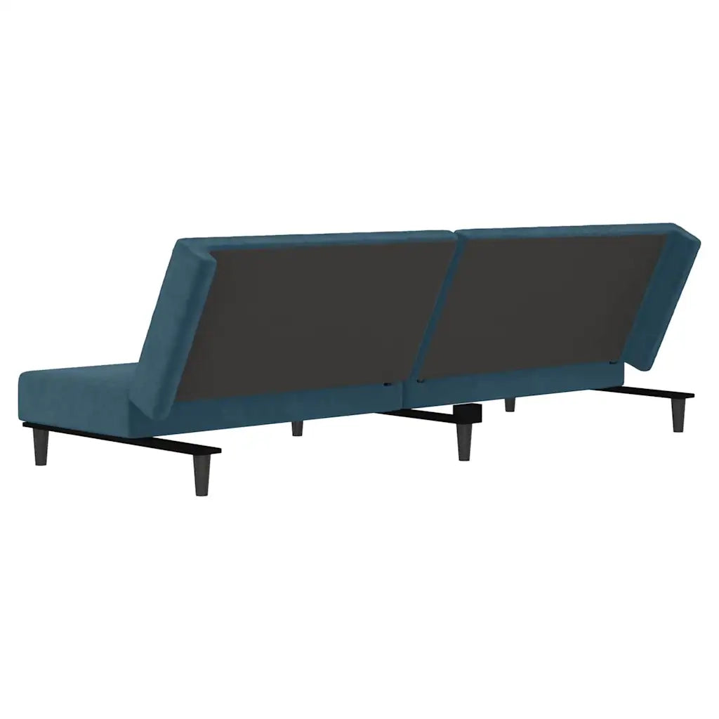 Divano Letto a 2 Posti-Sofa Letto 2 Posti-Daybed Blu in Velluto 738285