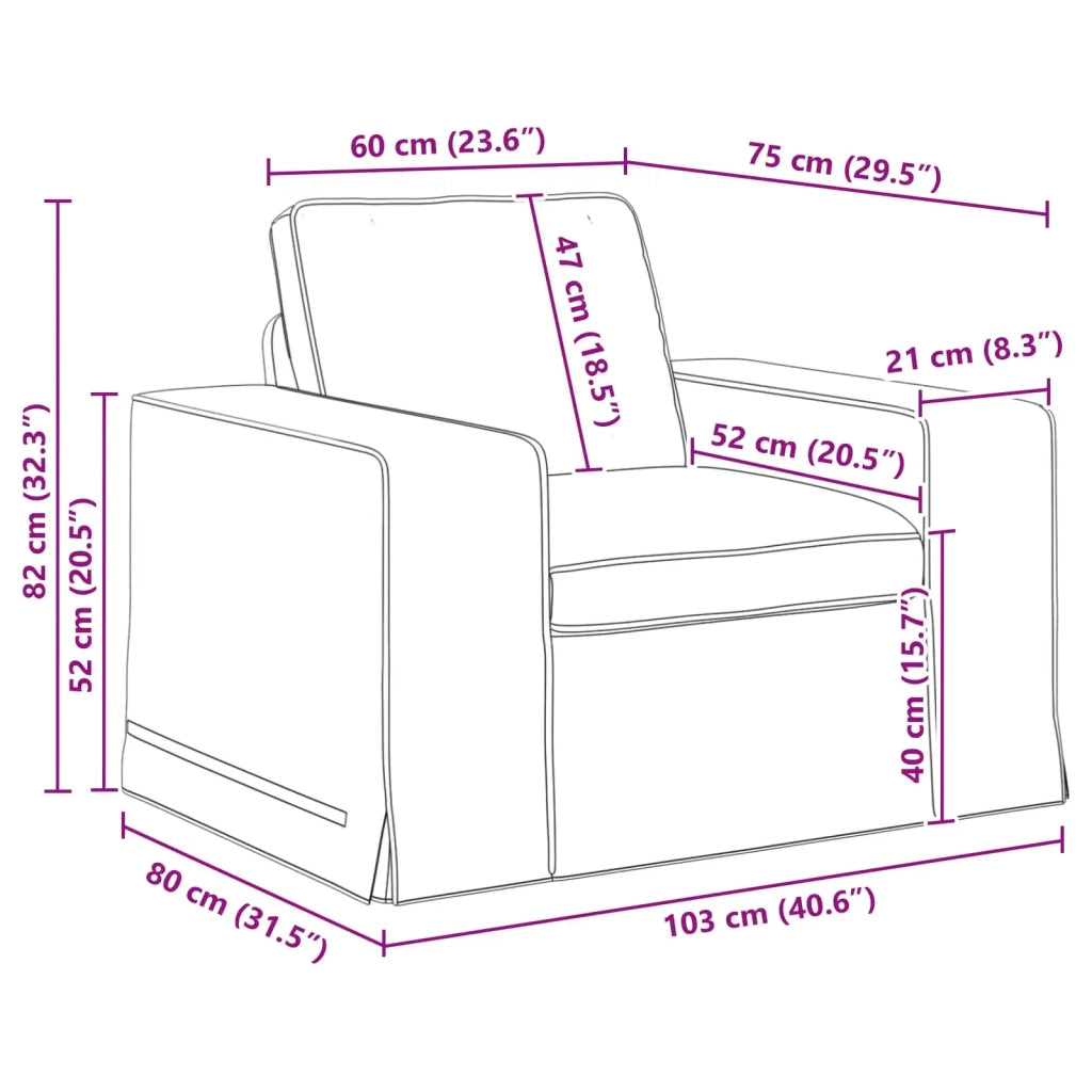 Divano Blu 103 x 80 x 82 cm Tessuto 42024382