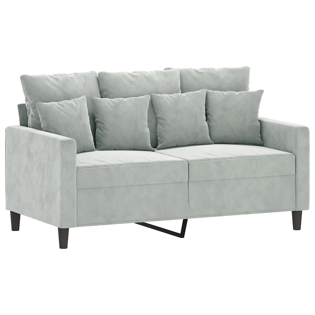 Divano a 2 Posti-Sofa 2 Posti Grigio Chiaro 120 cm in Velluto 648954