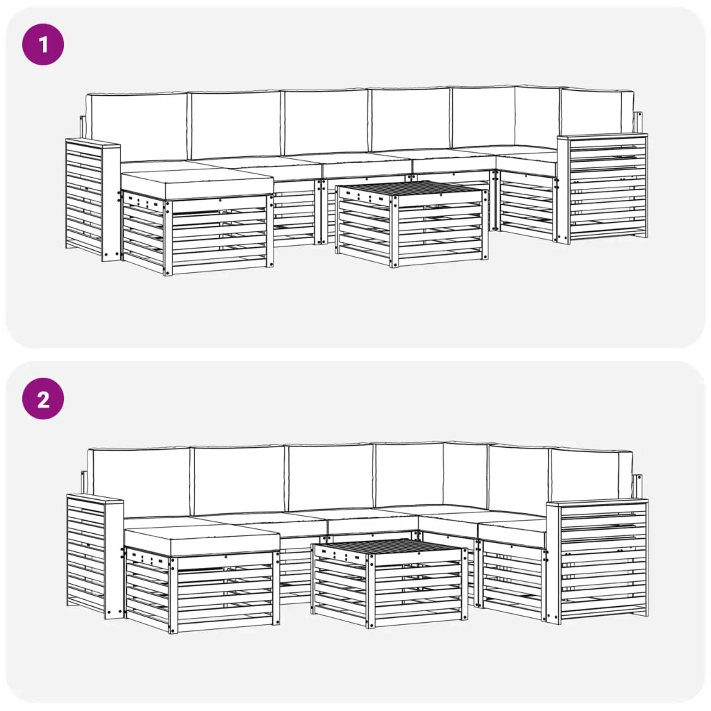 Set di divani da esterno 8 pcs Bianco e Antracite 3392242