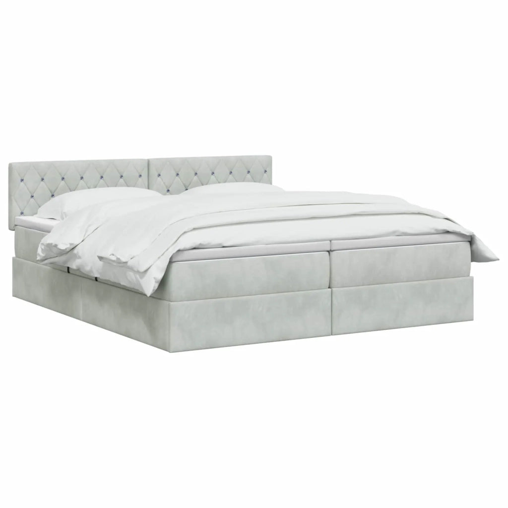 Letto con contenitore LED e materasso Grigio Chiaro 3459372