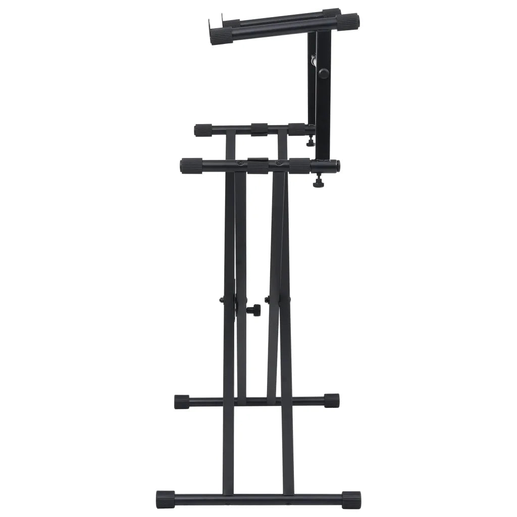 Supporto per Tastiera Musicale a Doppia Staffa a X Nero 70094