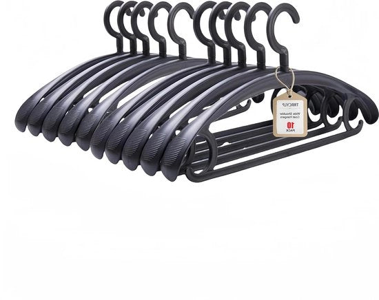 Draaibare Kleerhanger in Plastica da 10 Pezzi - Capacità 25 lbs - Nero