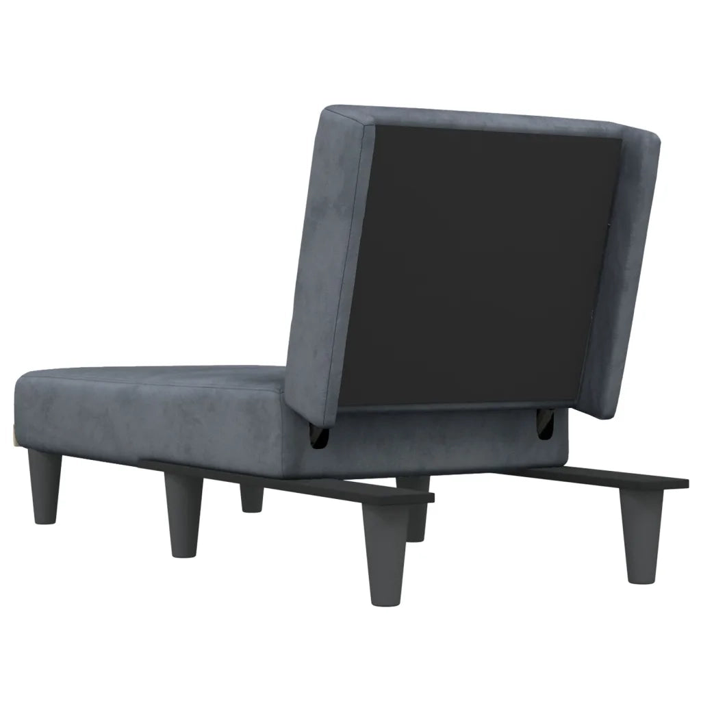 Chaise Longue in Velluto Grigio Scuro 352861