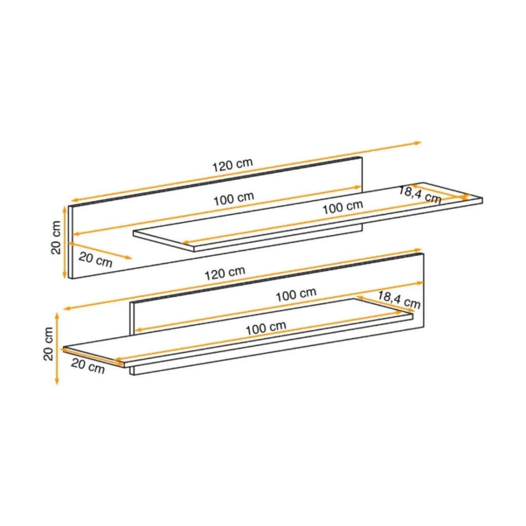 Scaffale FLY – Set di 2 – Rovere chiaro