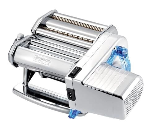 Imperia ELECTRIC LINEA CLASSICA Macchina per la pasta elettrica 100% Made in Italy con rulli in acciaio cromato per lasagne tagliolini fettuccine colore Cromato