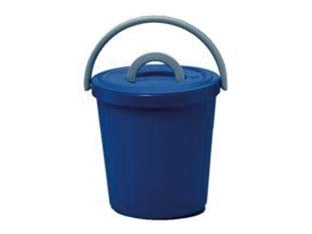 PATTUMIERA CON COPERCHIO LT.15- - ø cm.32x32h., colore blu - 5 pezzi ICS