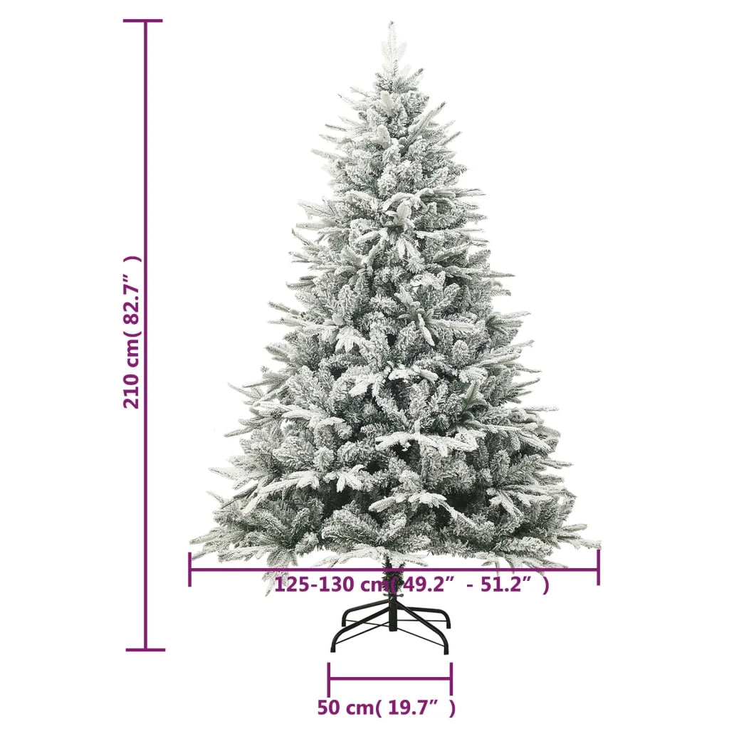 Albero di Natale Artificiale con Neve Verde 210 cm in PVC e PE 328495