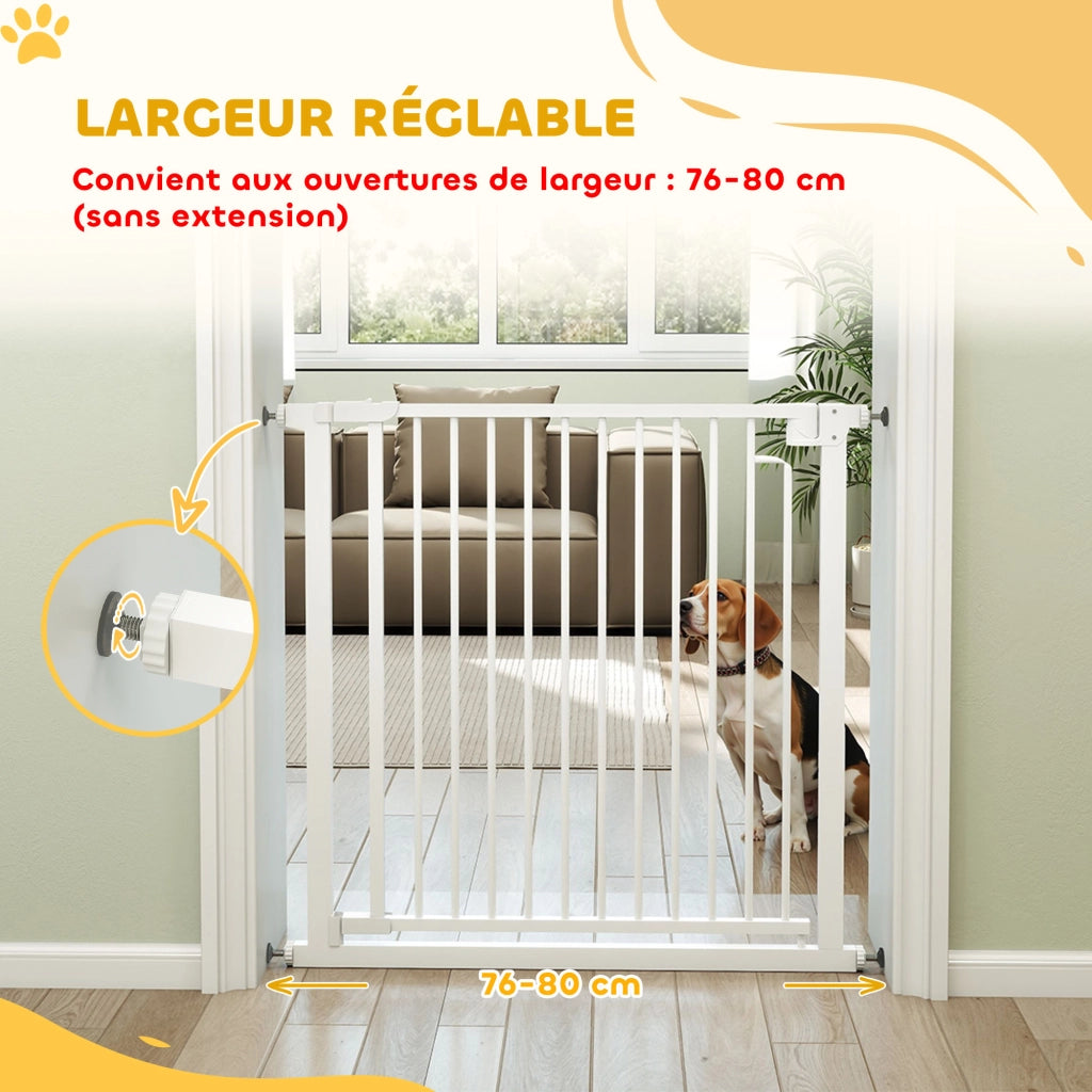 Cancelletto di sicurezza per bambini e cani ¨C Xylo ¨C 76-80 cm bianco