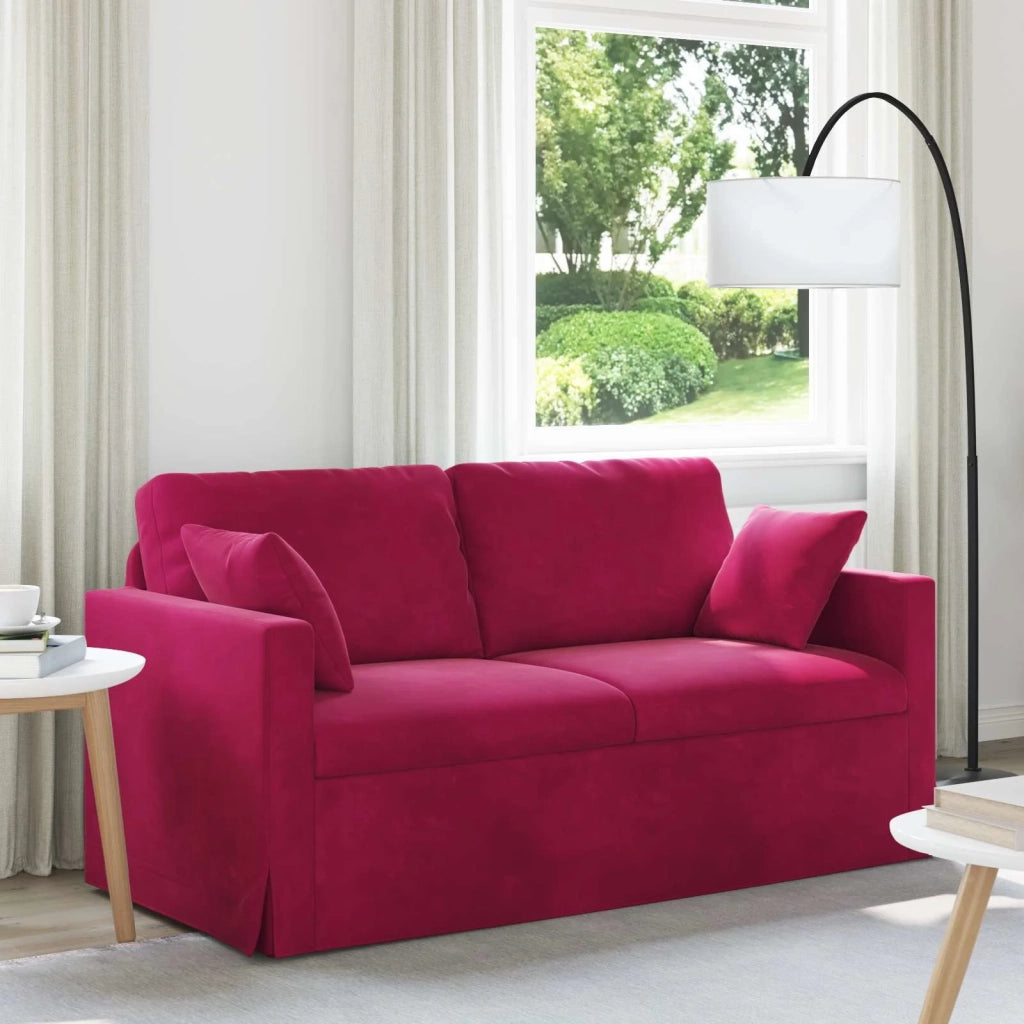 Divano Rosso Vino 158 x 78 x 80 cm Velluto 42024427