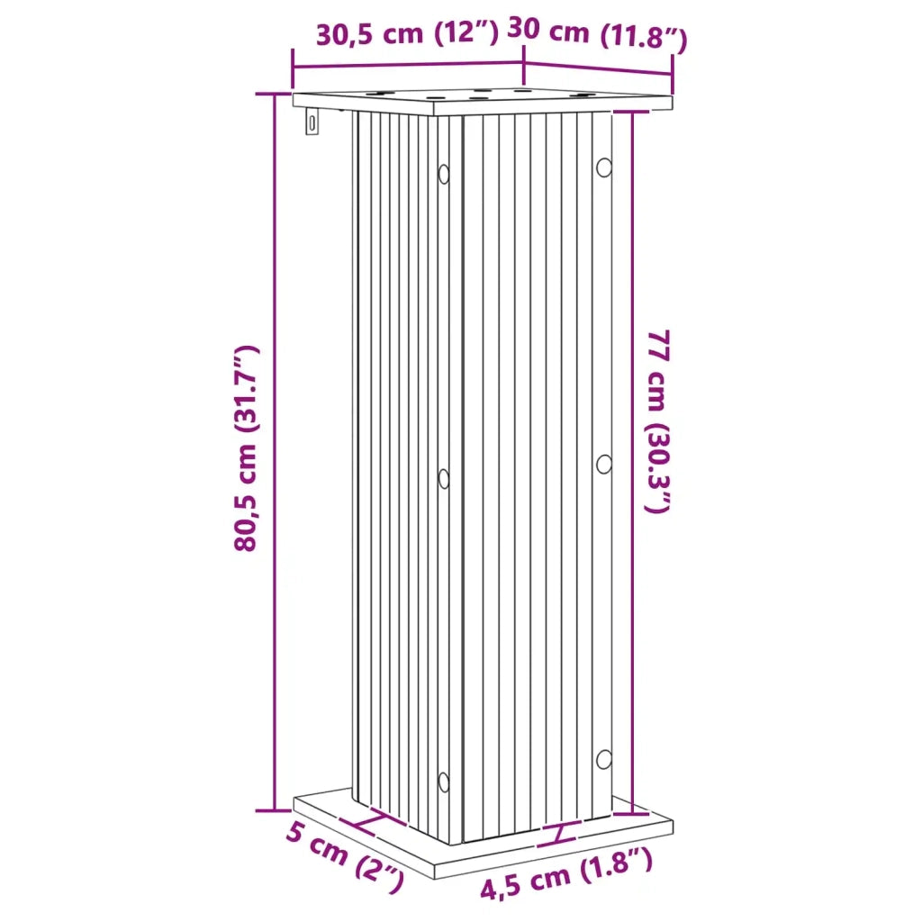 Supporto per piante | Sostegno per piante Nero 30,5 x 30 x 80,5 cm