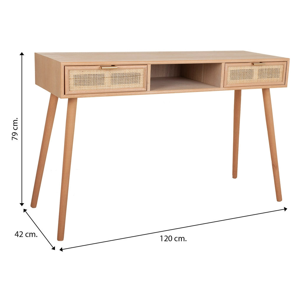 Mobile ingresso in MDF e griglia, marrone, 120x42x79