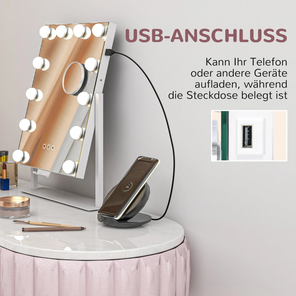 Specchio da bagno LED con 3 modalit¨¤ luce e regolazione dimmer ¨C Minimal ¨C Bianco 37x46 cm