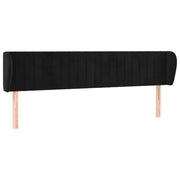 Testiera | Testata ad Orecchio Nera 183x23x78/88 cm in Velluto