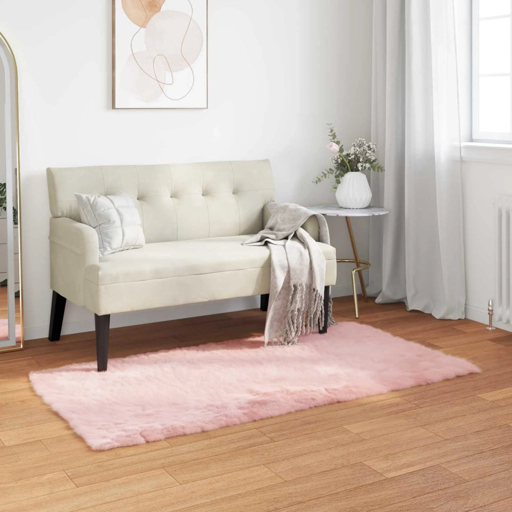 Tappeto in finta TAFALLA | Tappeto del soggiorno Rosa 80 x 150 cm Poliestere