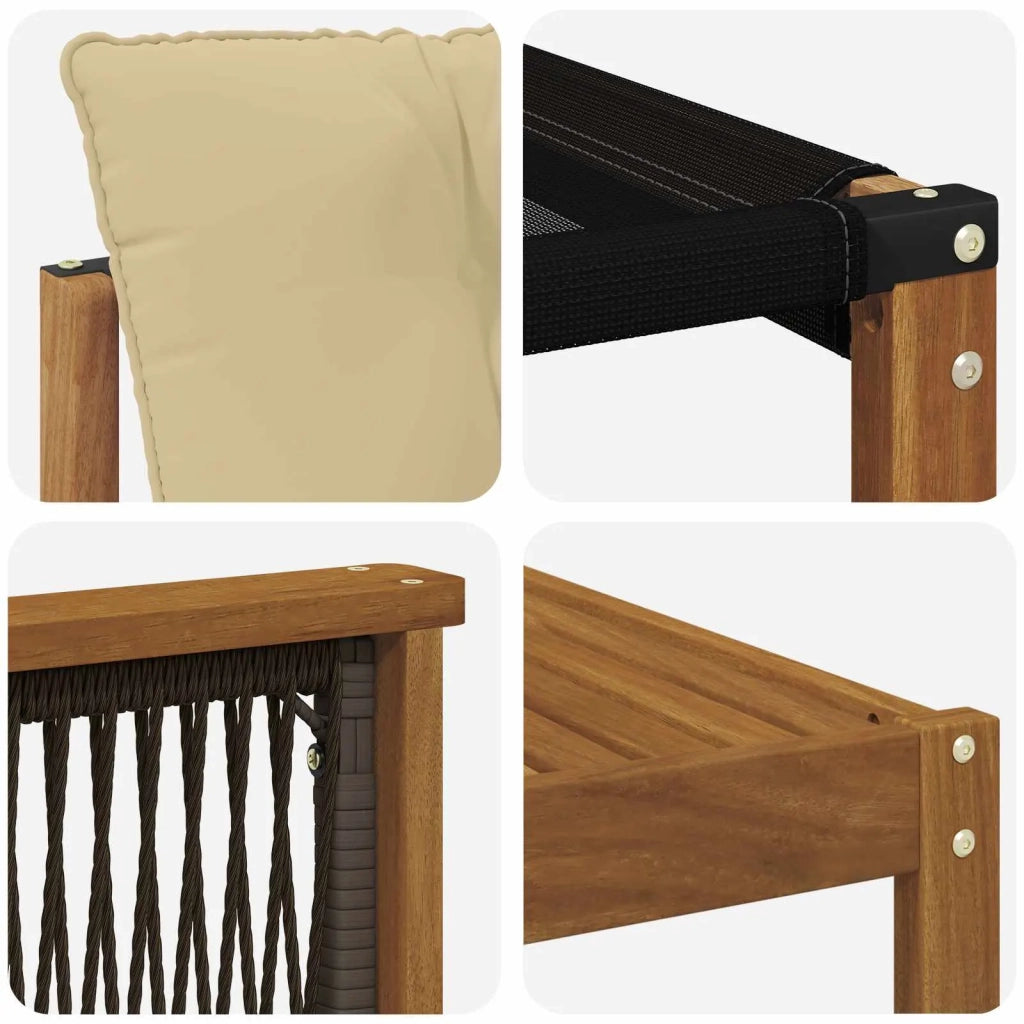 Set di divani da esterno con cuscino 7 pcs Naturale e Beige 3381809