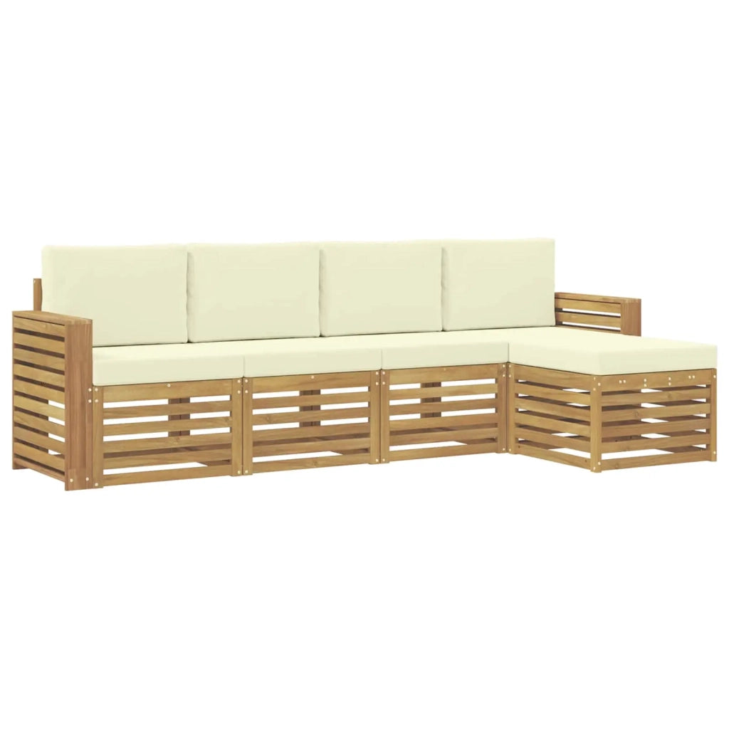 Set di divani da esterno 5 pcs Bianco e Crema 3391680
