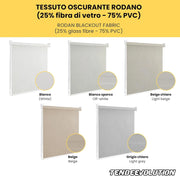 Tenda a Rullo Su Misura RODANO OSCURANTE - Larghezza 2,50m x Altezza 3m - Colore Bianco 1 - Ideale per Interni ed Esterni