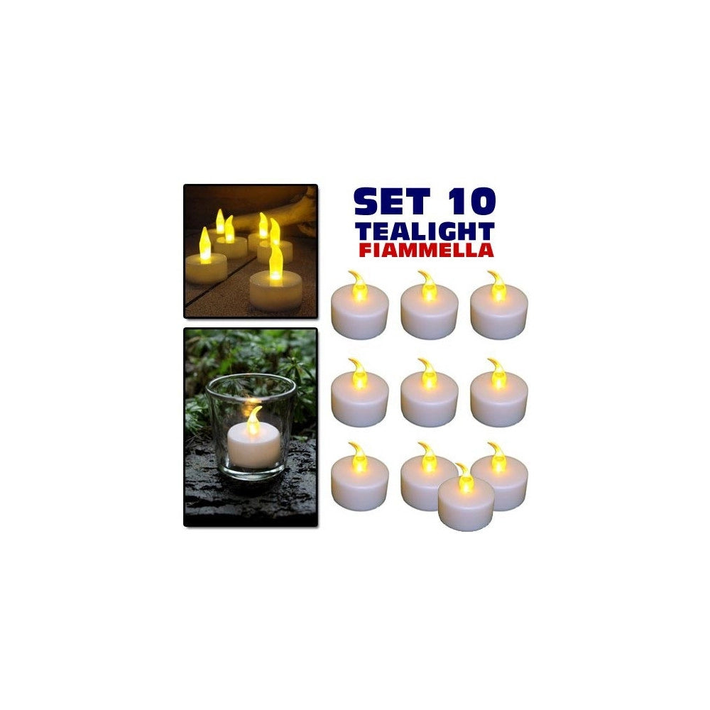 Trade Shop - Set 10 Candele Lanterne Tealight Tea Light Elettriche Led Batteria Decorazione -