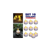 Trade Shop - Set 10 Candele Lanterne Tealight Tea Light Elettriche Led Batteria Decorazione -