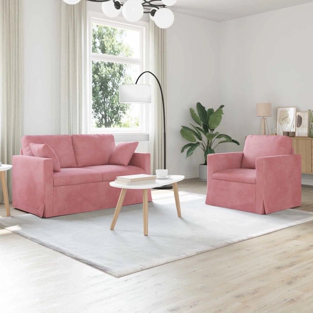 Set di divani 2 pcs Rosa 138 x 78 x 80 cm Velluto 3407511