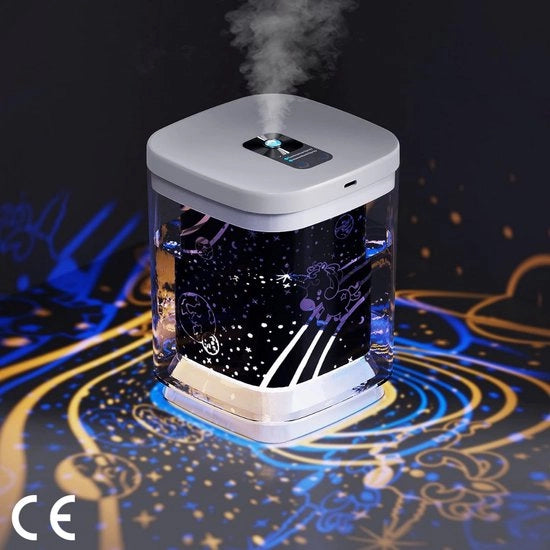 Umido Regolabile - 1000 ml Formato Compatto con Luce Notturna - Due Modalità di Spruzzo - Spegnimento Automatico - Incluso 2 Filtro - Ideale per Camera da Bambino e Abitazione - Bianco