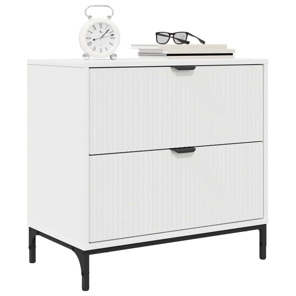 Comodino Bianco 63.5 x 36 x 61 cm Legno multistrato 883464