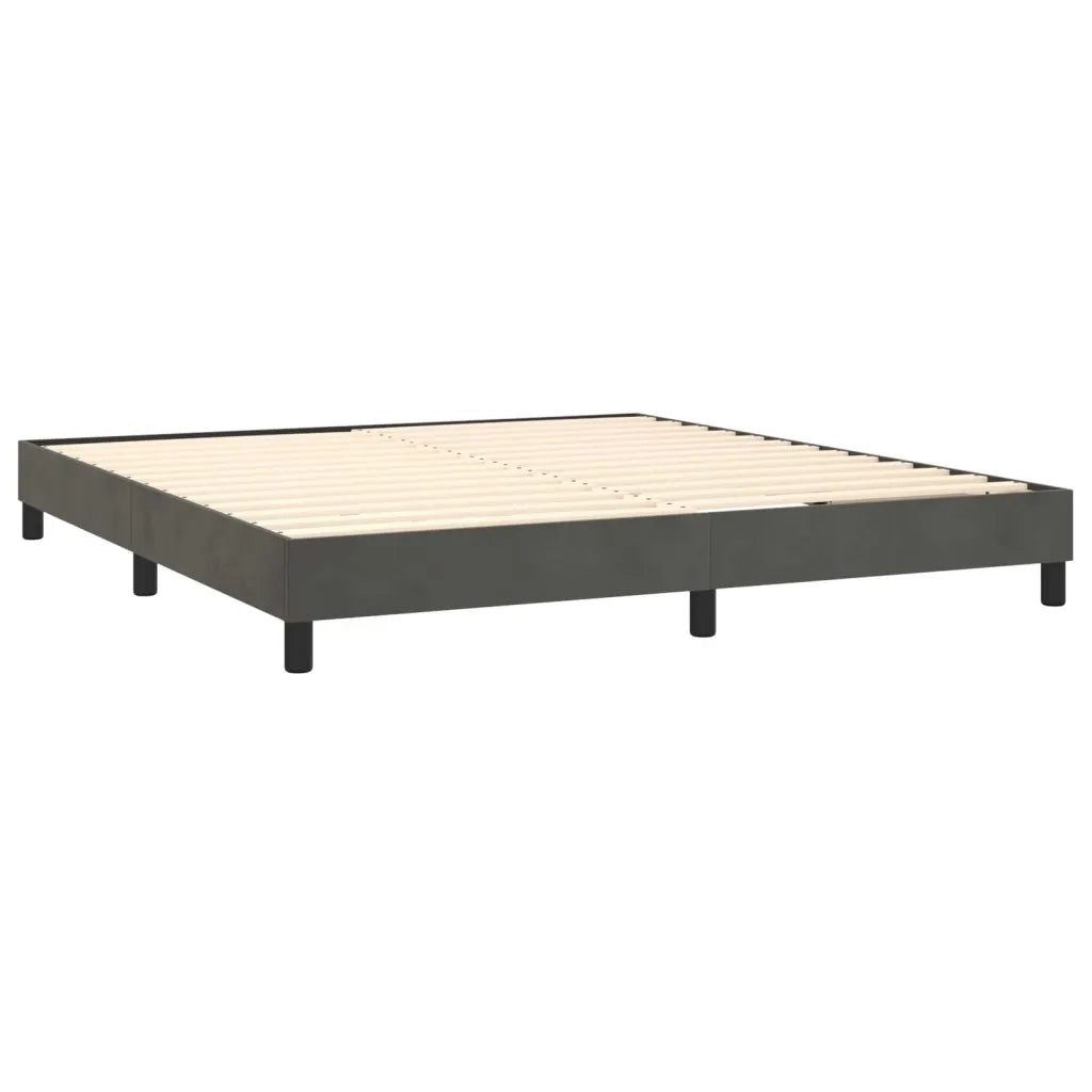 Letto a Molle con Materasso e LED Grigio Scuro 160x200 cm 3134412