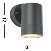 Applique Moderna Costiero Policarbonato Nero Trasparente 1 Luce Gu10