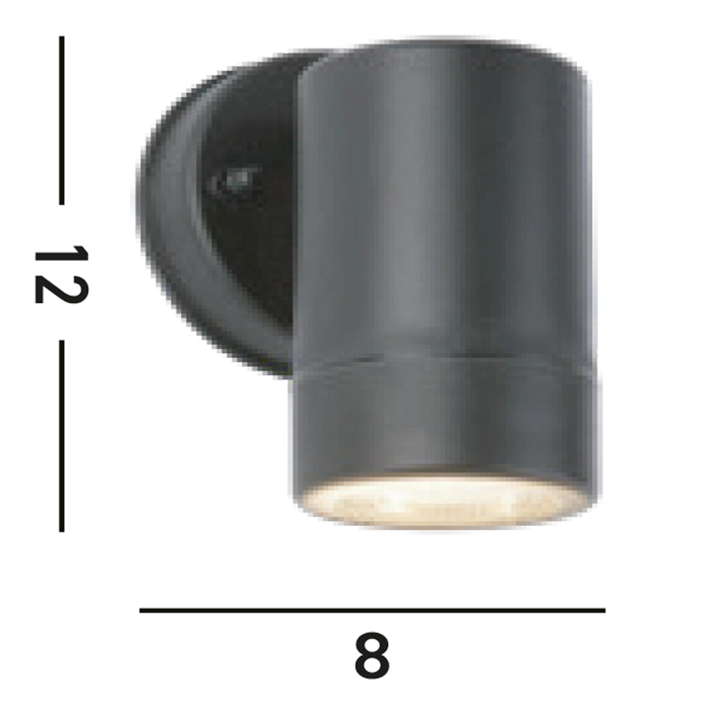 Applique Moderna Costiero Policarbonato Nero Trasparente 1 Luce Gu10
