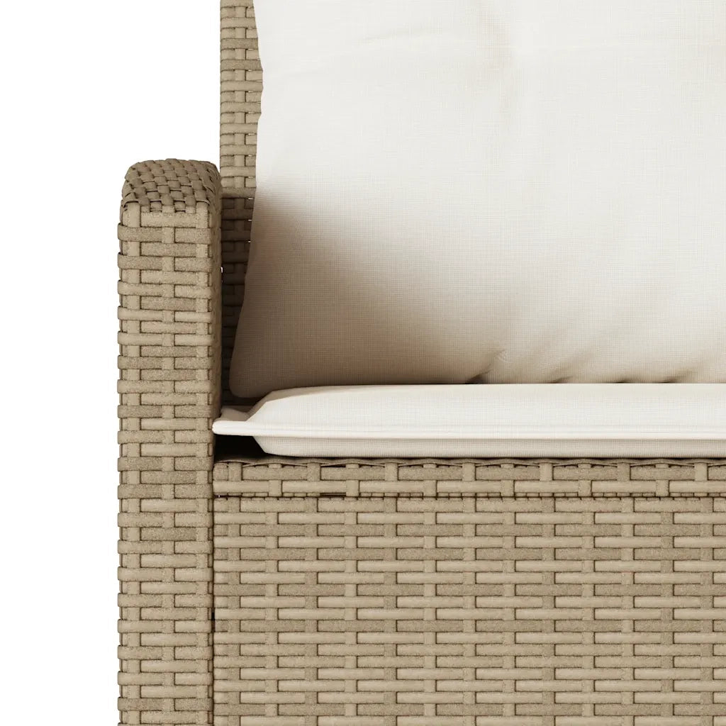 Divano a Forma di L con Cuscini-Sofa con Cuscini in Polyrattan Beige 662528