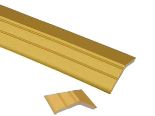PIAGGIA CON GRADINO ADESIVE IN ALLUMINIO OTTONATO  cm.93x3,2