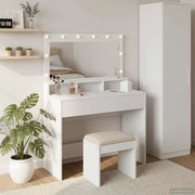 Tavolo da Trucco Bianco 100 x 41 x 135 cm Legno multistrato