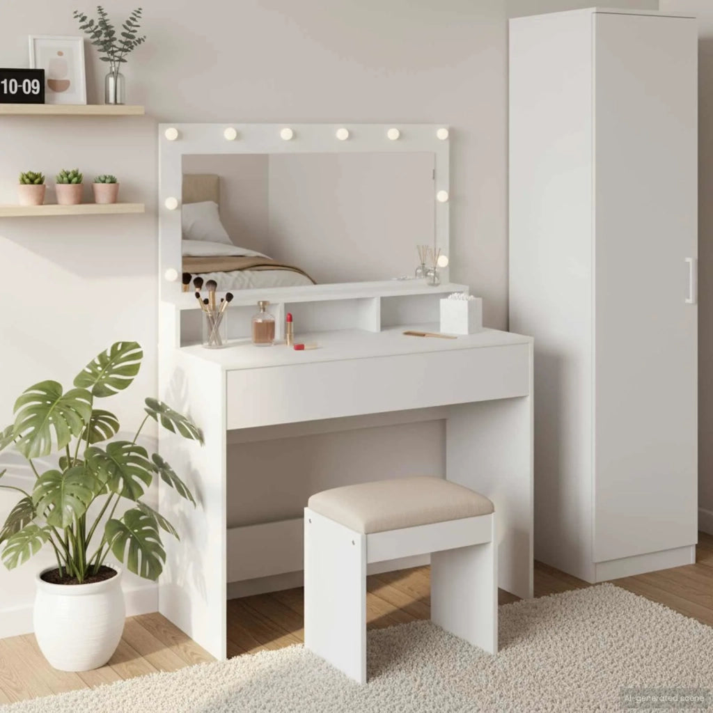 Tavolo da Trucco Bianco 100 x 41 x 135 cm Legno multistrato