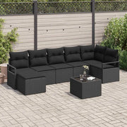 Set di divani con cuscino 8 pcs Nero polyrattan 3355152