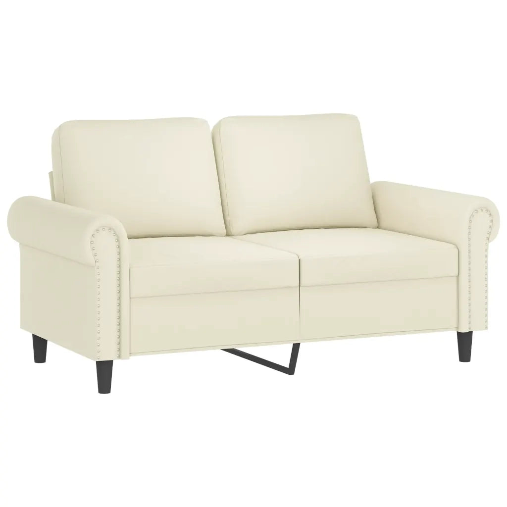 Set di Divani 2 pz con Cuscini Crema in Velluto 3202258