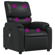 Poltrona Massaggiante | Sedia Relax Reclinabile Nera in Similpelle